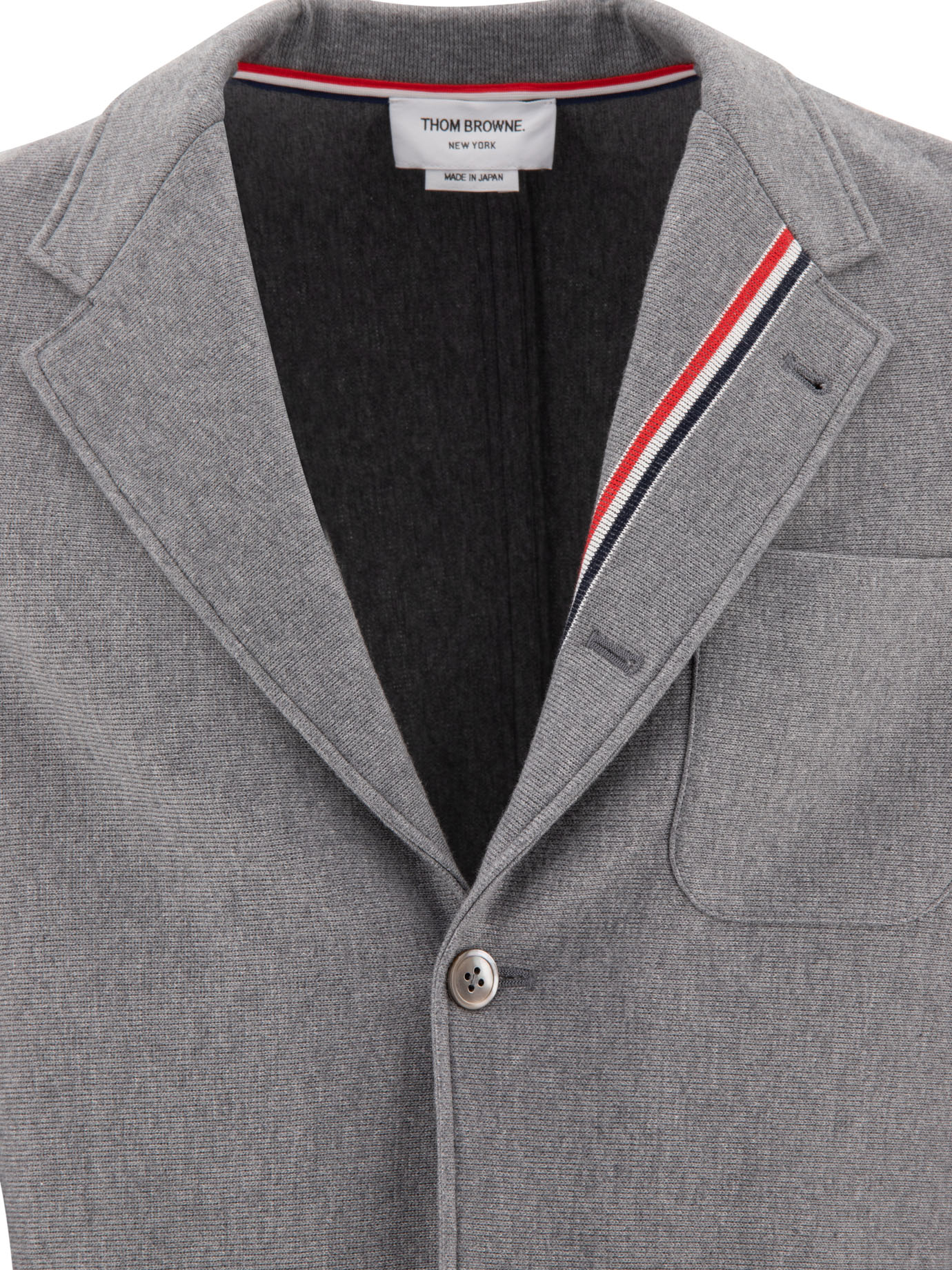 THOM BROWNE Grey RWB deconstructed blazer